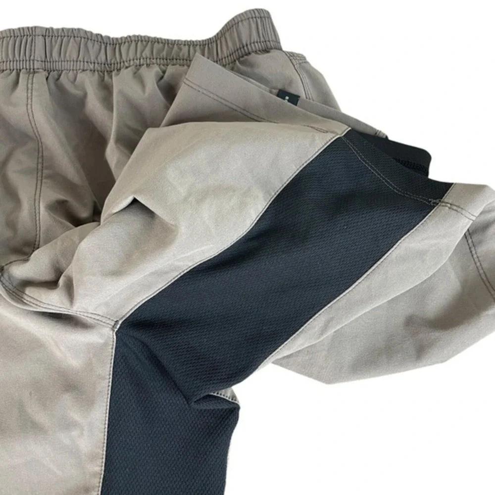 Prana Mens Flex Lined Athletic Shorts XL‎ Brown Stretch Elastic Waist Pockets